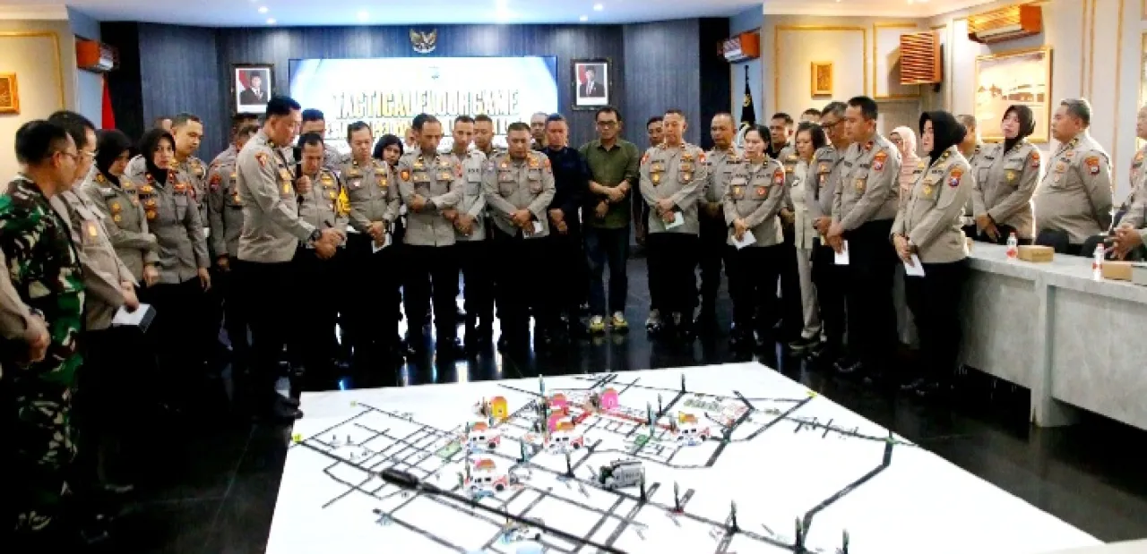 Persiapan Matang Menjelang Mujahadah Kubro 1 Abad NU, Polresta Malang Kota Gelar "Tactical Floor Game"