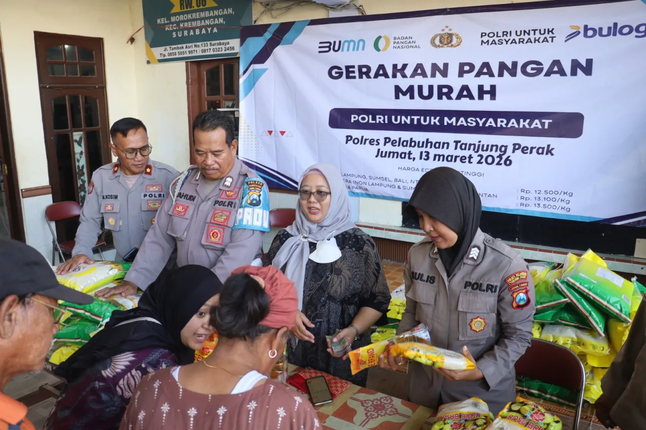 Polres Pelabuhan Tanjung Perak Gelar Gerakan Pangan Murah Serentak, Bantu Masyarakat Jelang Lebaran