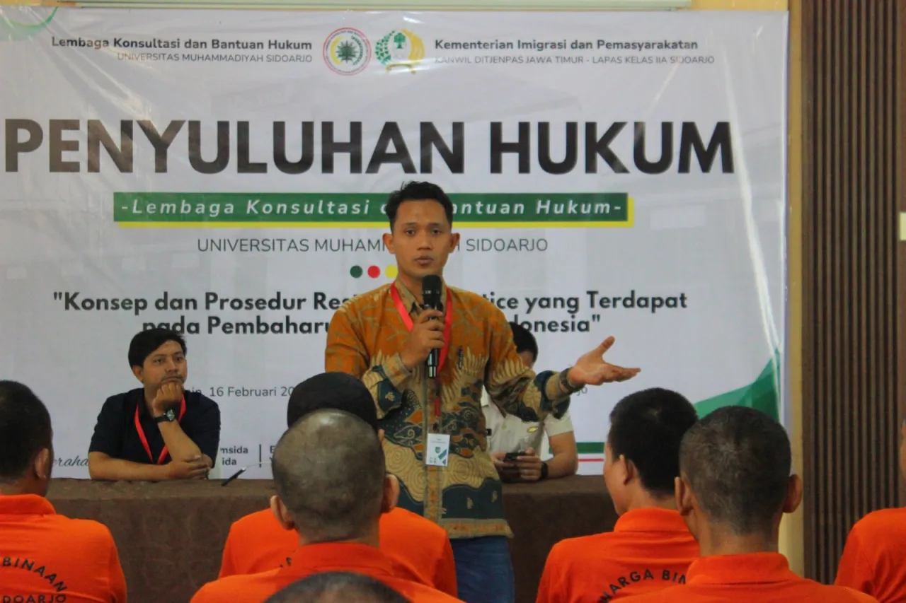 Ket Foto : Lapas Sidoarjo Gelar Penyuluhan Hukum Bersama UMSIDA Bahas Restorative Justice dalam Pembaruan KUHAP