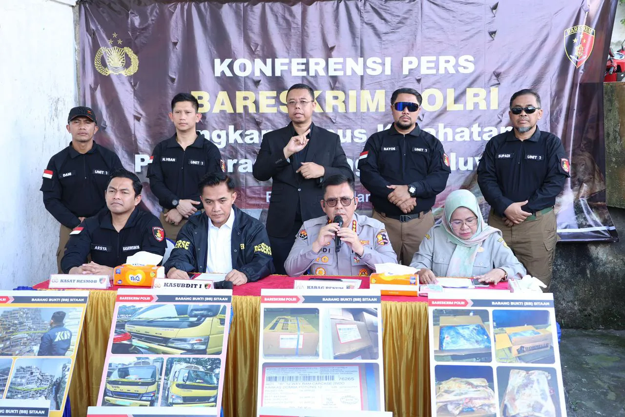 Ket Foto : Bareskrim Polri Ungkap Peredaran Daging Domba Impor Kedaluwarsa di Tangerang