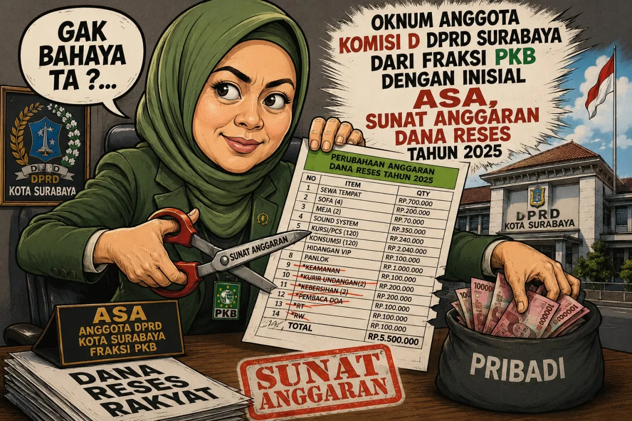 Ket Foto : Diduga Sunat Anggara Dana Reses Tahun 2025, Oknum Anggota Komisi D DPRD Kota Surabaya Dari Fraksi PKB Akan Dilaporkan AMI ke Kejaksaan