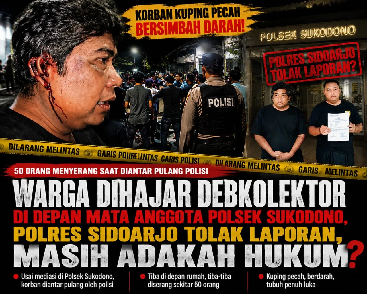 Ket Foto : warga dihajar dekoleptor