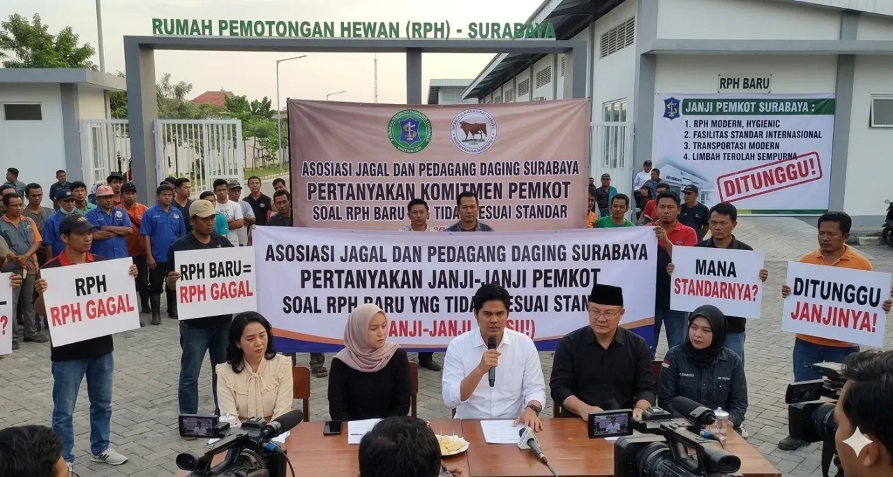 Ket Foto : Abdullah Mansyur, Ketua Asosiasi Jagal Tagih Janji Pemkot, RPH Baru Tak Sesuai Komitmen.