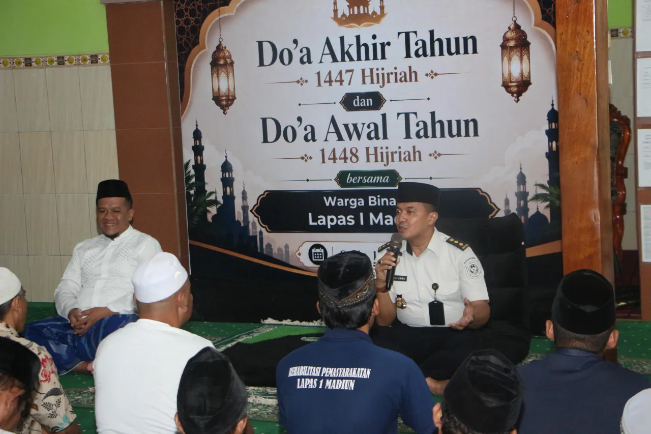 Ket Foto : Semarak Tahun Baru Islam, Lapas Kelas I Madiun Gelar Doa Bersama 1 Muharam 1448 H