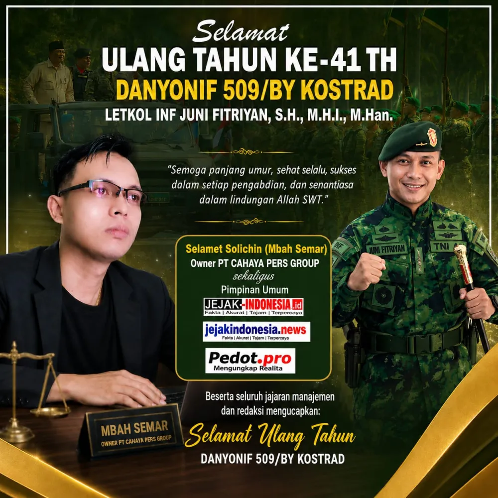 Ket Foto : HUT ke-41 Danyonif 509/BY Kostrad, Mbah Semar: Letkol Inf Juni Fitriyan Sosok Pemimpin Humanis dan Profesional