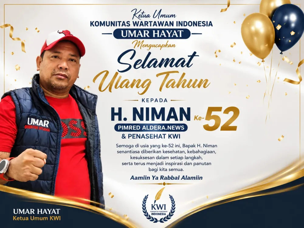 Ket Foto : Ketua Umum KWI dan Direktur 12 Media Online Sampaikan Ucapan Hangat untuk HUT ke-52 H. Niman yang Bertepatan dengan HUT Bhayangkara ke-80