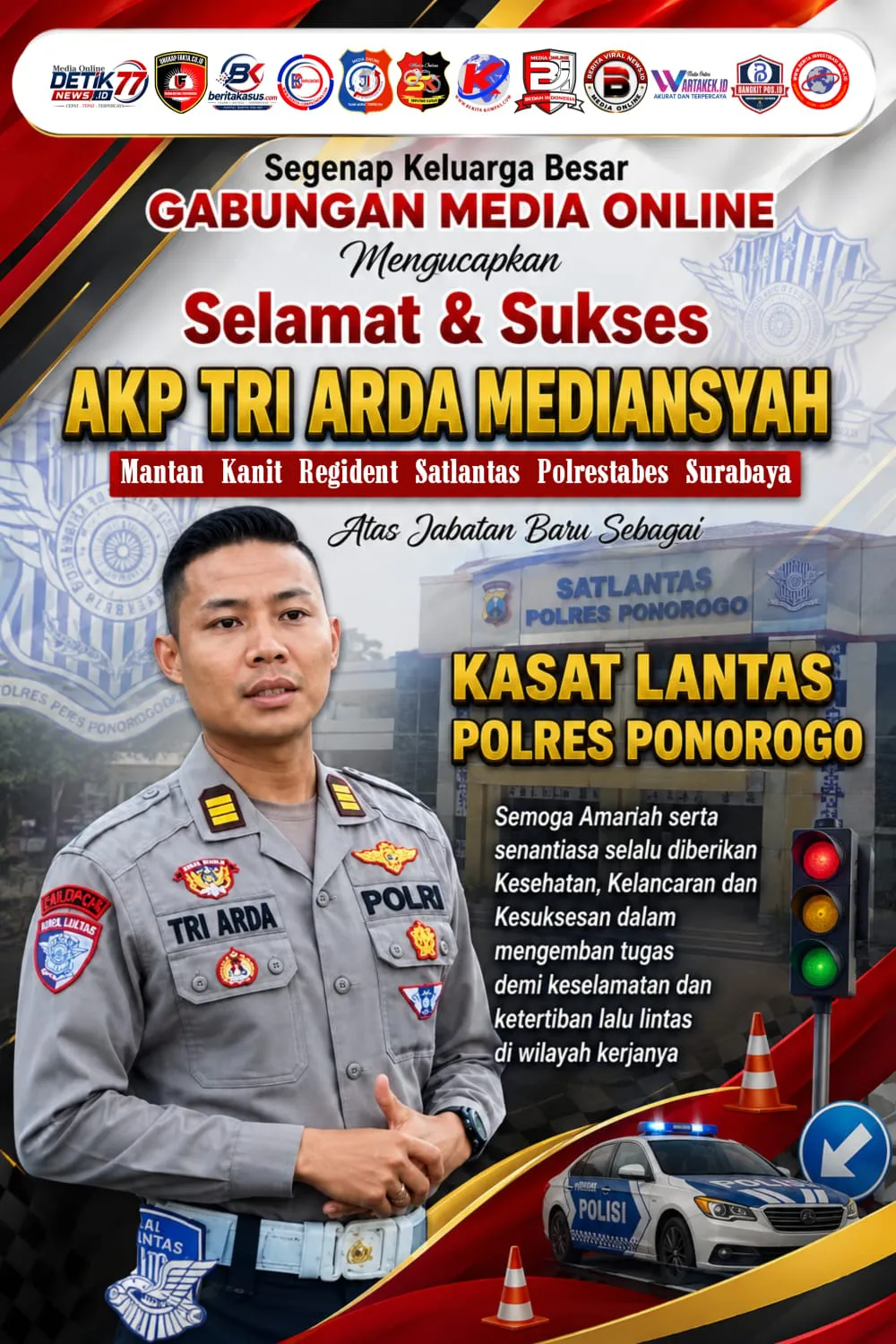 AKP Tri Arda Meidiansyah Resmi Jabat Kasatlantas Polres Ponorogo, Siap Wujudkan Transformasi Pelayanan dan Kamseltibcarl